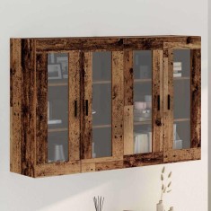 vidaXL Mobilier cu Montaj pe Perete 2 pcs Lemn vechi 69.5 x 34 x 90 cm