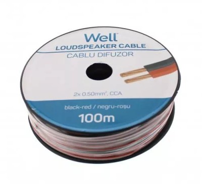 Cablu difuzor rosu/negru 2x0.5mmp CCA Well LSP-CCA0.50BR-100-WL foto