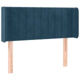 Cumpara ieftin Tablie pat cu aripioare albastru inchis 83x16x78/88 cm catifea