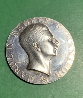 Medalia Carol al II regele rom&amp;acirc;nilor argint foto