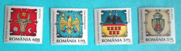 TIMBRE ROM&Acirc;NIA LP1816/2008 &Icirc;NSEMNE HERALDICE ROM&Acirc;NEȘTI- Serie simplă - MNH