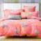 Lenjerie de pat matrimonial cu husa elastic pat si fata perna patrata, Calm, bumbac mercerizat, multicolor