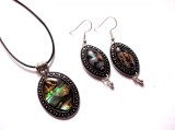 Set Bijuterii Handmade Sidef Paua: Colier &amp; Cercei Fashion - Elegant &amp; Unic