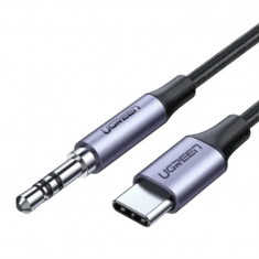 Cablu adaptor Ugreen AV143 USB Type-C(T) to Jack 3.5mm(T) 1m gri foto