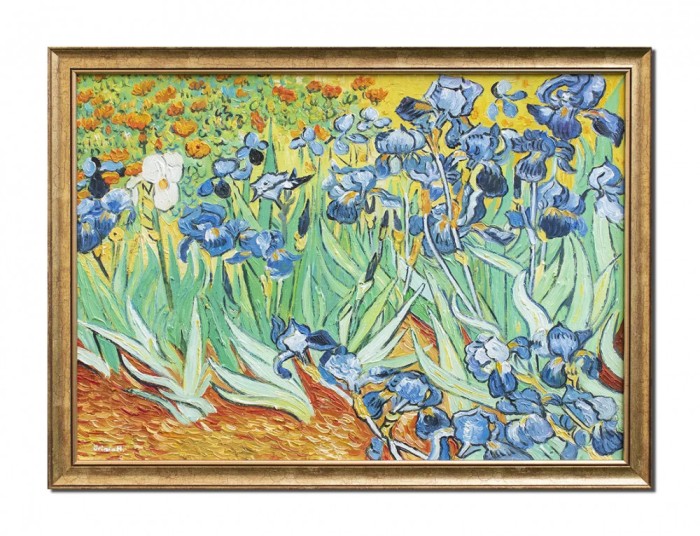 Tablou celebru inramat pictat manual, Irisi la Saint-Remy, 75x55cm ulei pe panza reproducere Vincent van Gogh