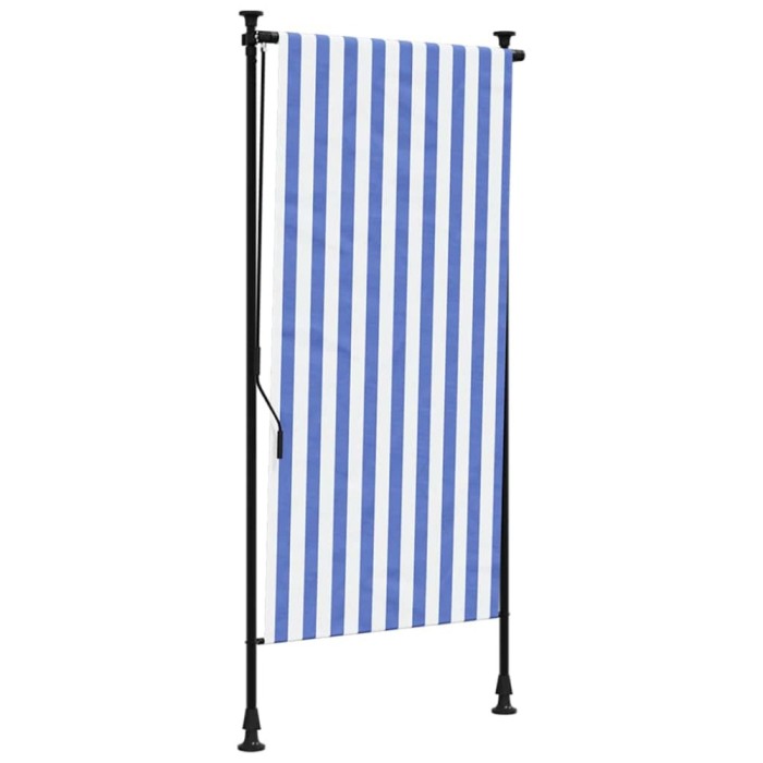 Jaluzea rulou de exterior albastru/alb 100x270 cm tesatura/otel