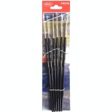 Set 6 Pensule Pictura Daco, Varf Lung Sintetic, Acrilic, Gouache, Tempera, Acuarela, Maner Ergonomic, Numere 2, 4, 6, 8, 10, 12