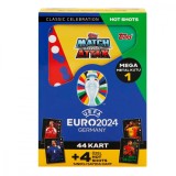 Cartonase cu jucatori de fotbal in cutie metalica, Topps, UEFA EURO 2024, 48 buc
