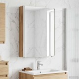 vidaXL Dulap cu oglindă pentru baie Stejar artizanal 889230