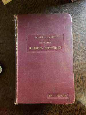 Charles Gide - Histoire des doctrines economiques (1909) foto