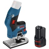 Bosch GKF 12V-8 + 1600A00X79 - Masina de frezat 8 mm + Acumulator Li-Ion 12 V 3 Ah