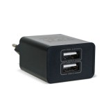 Adaptor de incarcare 2x USB 5V 2.4A negru delight 55039-2BK