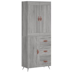 Dulap inalt, gri sonoma, 69,5x34x180 cm, lemn compozit