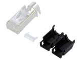 Mufă RJ45 Cat5e Ecranată cu Manșon 6.6mm Neagră