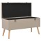 Taburete cu depozitare, 3 buc., bej, material textil - 7