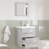 vidaXL Dulap Baie Gri cu Sertar, Lemn Compozit 41x38.5x48cm - Mobilier Baie Modern, Depozitare Eficienta