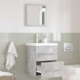 vidaXL Dulap Baie Gri cu Sertar, Lemn Compozit 41x38.5x48cm - Mobilier Baie Modern, Depozitare Eficienta