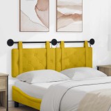 vidaXL Tăblie de pat suspendată Cu lumină LED Galben Catifea 3424171
