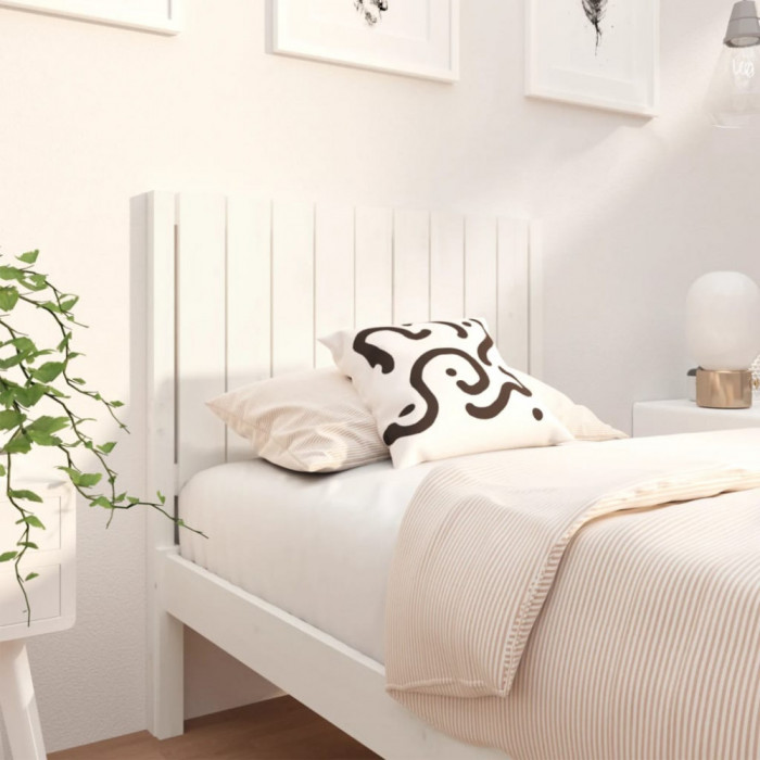 vidaXL Tăblie de pat, alb, 95,5x4x100 cm, lemn masiv de pin