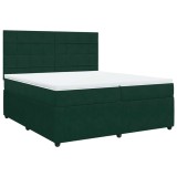 Cumpara ieftin Pat box spring cu saltea, verde inchis, 200x200 cm, catifea