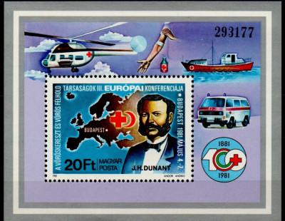 UNGARIA 1981, Conferința europeană - Crucii Roșii, Transport, MNH, serie neuzata foto