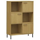 Cumpara ieftin Biblioteca cu picioare metalice OSLO, maro, 90x35x128,5 cm lemn