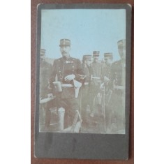 Fotografie tip CDV, grup de militari din primul razboi mondial