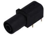 Soclu Banană 4mm 24A Aurit Negru Panou