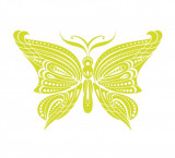 Cumpara ieftin Sticker decorativ Fluture, Galben, 60 cm, 1151ST-8, Oem