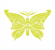 Sticker decorativ Fluture, Galben, 60 cm, 1151ST-8 foto