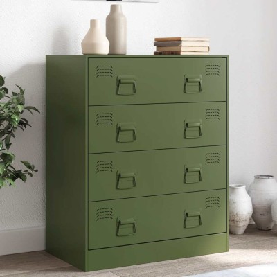 vidaXL Bufeta verde măslină 67x39x83 cm oțel foto