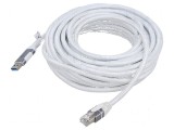Cablu USB 3.0 RJ45 10m alb F/UTP, Goobay