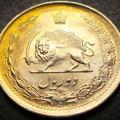 Moneda exotica 2 RIALS - IRAN, anul 1976 * cod 3694 = Mohammad Rezā Pahlavī UNC