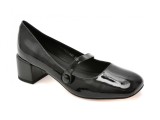 Pantofi EPICA negri, W676, din piele naturala lacuita