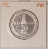 Bulgaria 20 Leva 1988, KM#172 , 110th Anniversary of Liberation, argint, Europa