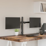 VidaXL Suport de perete pentru monitor dublu VESA 75/100 mm negru oțel