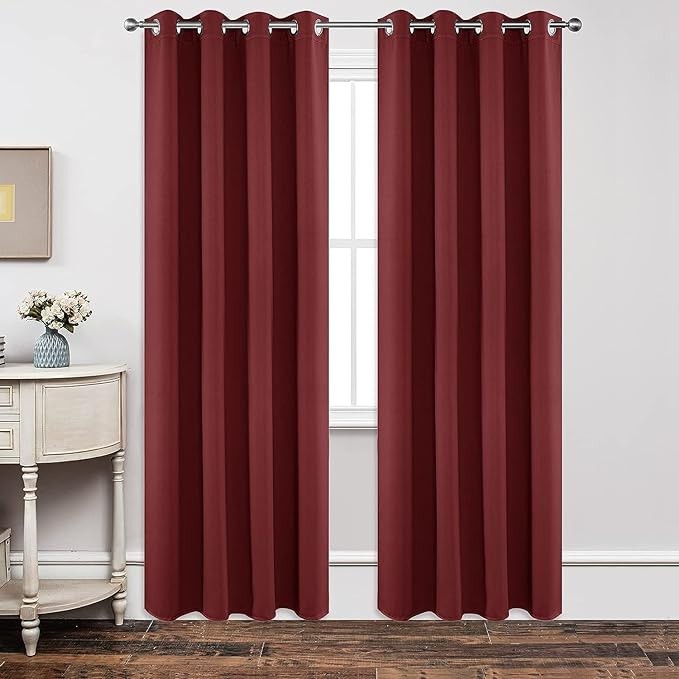 Draperie blackout uni, visiniu