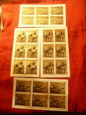 4 Blocuri - Fotbal 1965 Coreea de Nord stampilat foto