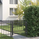 vidaXL Poartă de gard HORST 100 x 75 cm Metal Negru Blocat 42034068