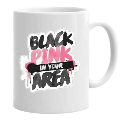 Cana alba personalizata blackpink logo, INOVATIX&amp;reg;. 330 ml foto