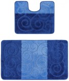 Cumpara ieftin Set 2 Covorase Baie Model Sile 2582, Marimi 50 x 80 40 x 50 cm, Albastru, Antialergic, Polipropilena
