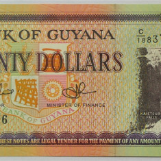 BANCNOTA EXOTICA 20 DOLARI - GUYANA, anul 1997 ? *cod 643 A = UNC