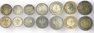 POLONIA LOT / SET 7 buc : 5 +10 + 20 + 50 Groszy +1+ 2 +5 Zloti 2009 [2] foto