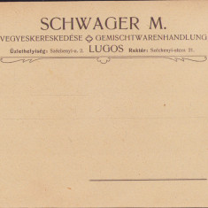 HST A976 Plic antet magazin universal Schwager M Lugoj ante 1918 austro-ungar