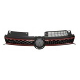Grila radiator VW Golf 6 (1L), 10.2008-2013 model GTI, cu dunga rosie, 5K0853651C, 951805-1 pentru modelul GTI