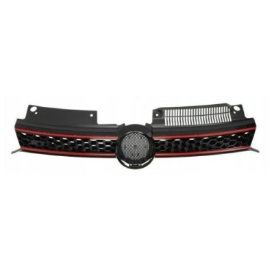 Grila radiator VW Golf 6 (1L), 10.2008-2013 model GTI, cu dunga rosie, 5K0853651C, 951805-1 pentru modelul GTI foto