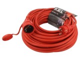 Prelungitor alimentare KEL 3x2,5mm2 25m 16A cu 1 priză roșie