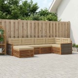 vidaXL Set de canapele de exterior cu pernă 6 pcs Natural și Bej 3383561