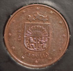 5 euro cent Letonia 2014 foto