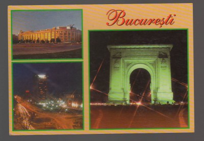 CPIB 20767 CARTE POSTALA - BUCURESTI, MAG. UNIREA, ARC TRIUMF, INTERCONTINENTAL foto